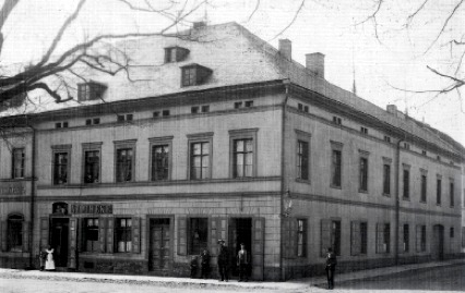 historische Aufnahme der Löwen Apotheke Marienberg